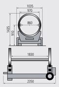 R15 motorový stojan - rozměry